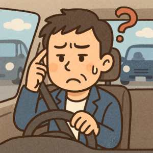 通勤で悩む男性