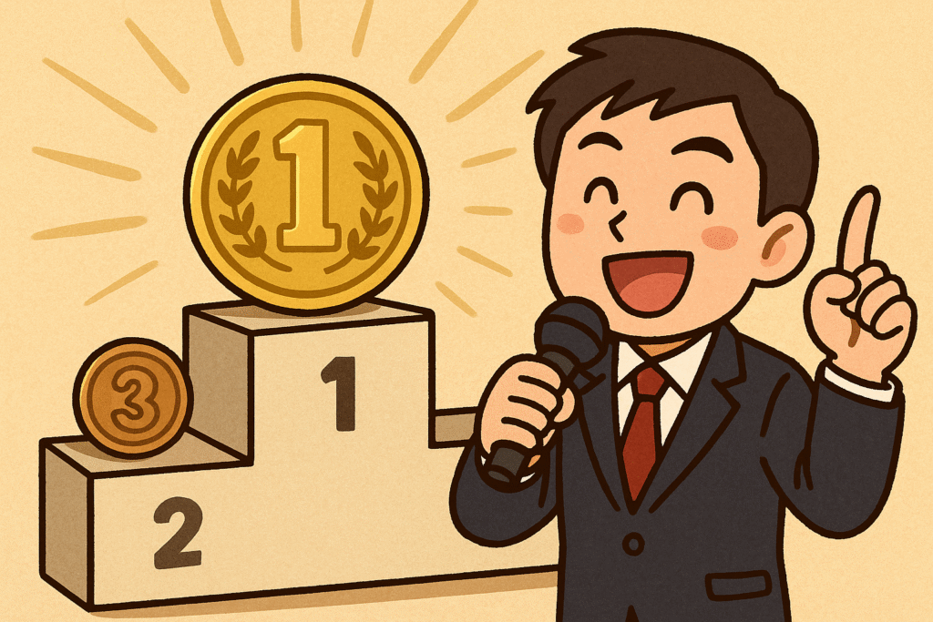 ランキング発表してる男性イラスト