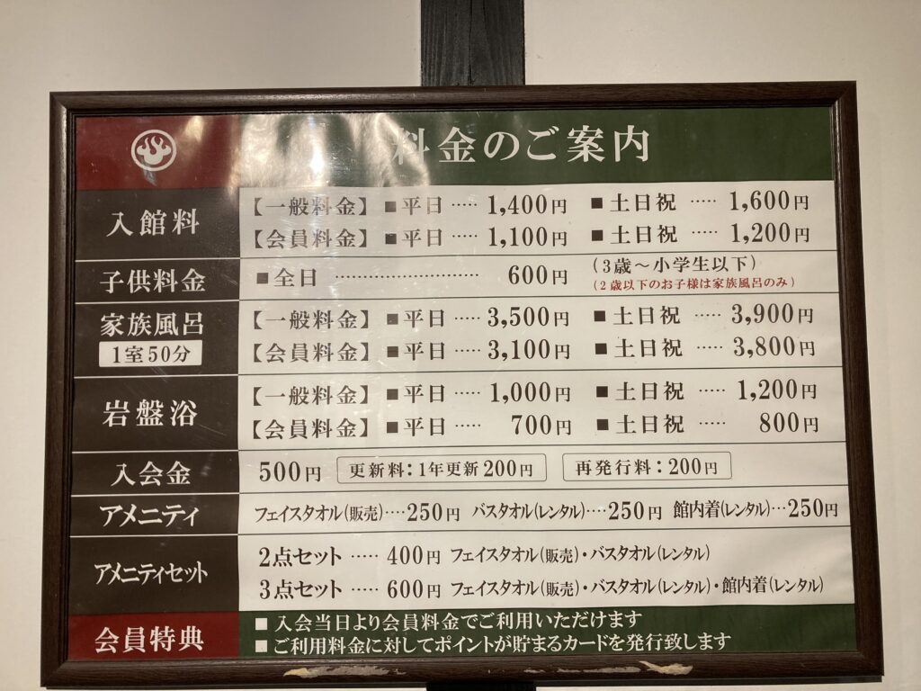 利用料金の写真