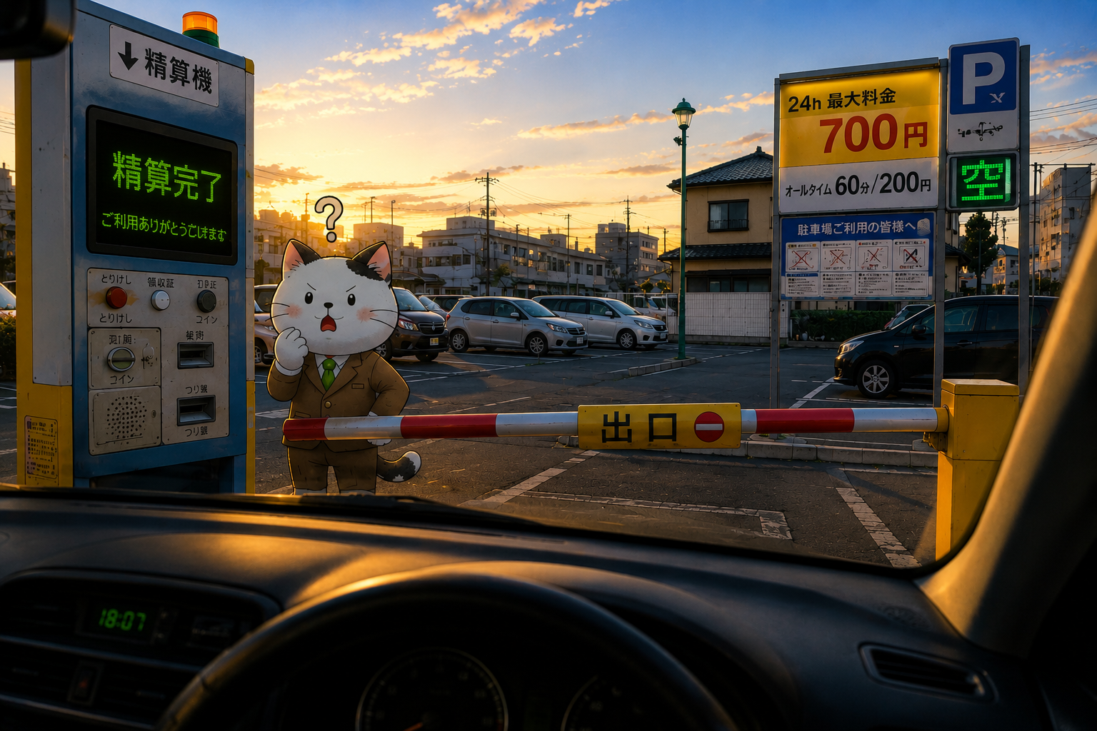 パーキングに閉じ込められた
