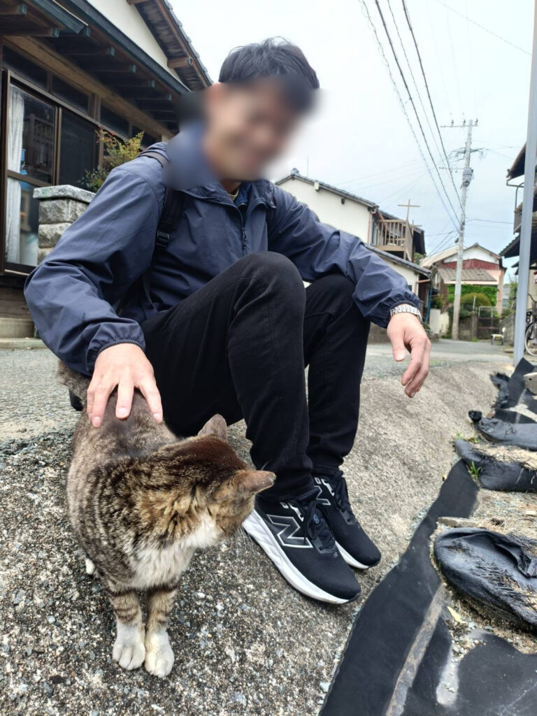 ねこ撫でてる